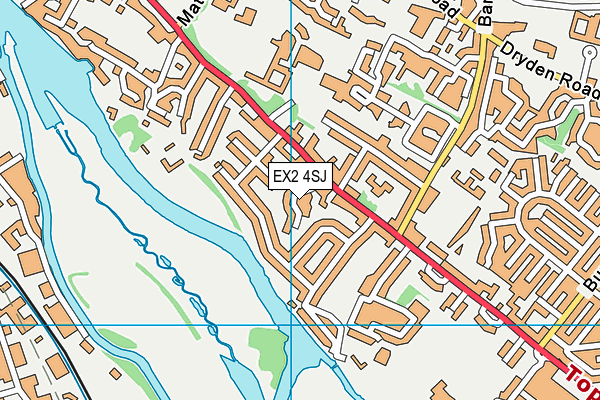 EX2 4SJ map - OS VectorMap District (Ordnance Survey)