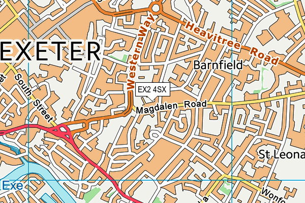 EX2 4SX map - OS VectorMap District (Ordnance Survey)