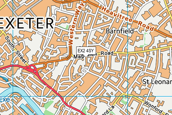 EX2 4SY map - OS VectorMap District (Ordnance Survey)