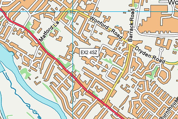 EX2 4SZ map - OS VectorMap District (Ordnance Survey)