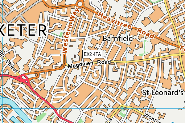 EX2 4TA map - OS VectorMap District (Ordnance Survey)