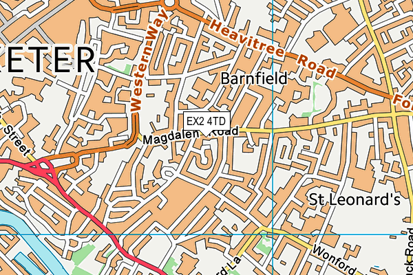 EX2 4TD map - OS VectorMap District (Ordnance Survey)