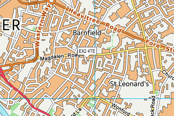 EX2 4TE map - OS VectorMap District (Ordnance Survey)