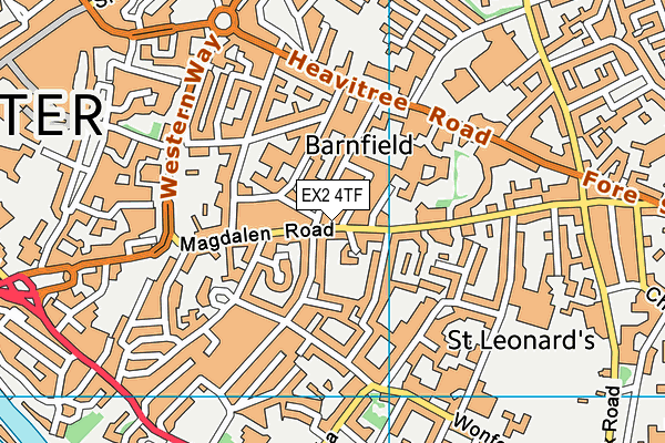 EX2 4TF map - OS VectorMap District (Ordnance Survey)