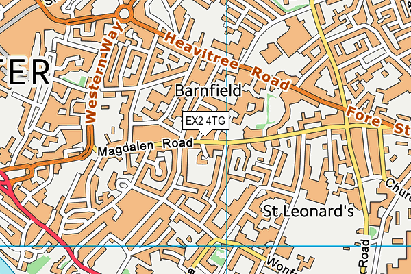 EX2 4TG map - OS VectorMap District (Ordnance Survey)