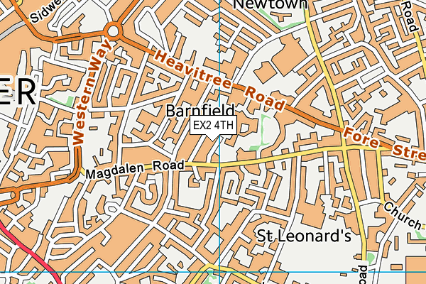 EX2 4TH map - OS VectorMap District (Ordnance Survey)