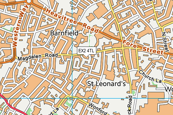 EX2 4TL map - OS VectorMap District (Ordnance Survey)