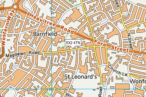 EX2 4TN map - OS VectorMap District (Ordnance Survey)