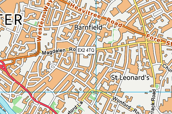 EX2 4TQ map - OS VectorMap District (Ordnance Survey)