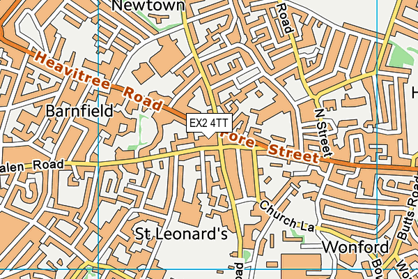 EX2 4TT map - OS VectorMap District (Ordnance Survey)