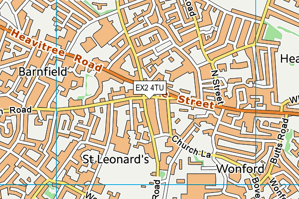 EX2 4TU map - OS VectorMap District (Ordnance Survey)