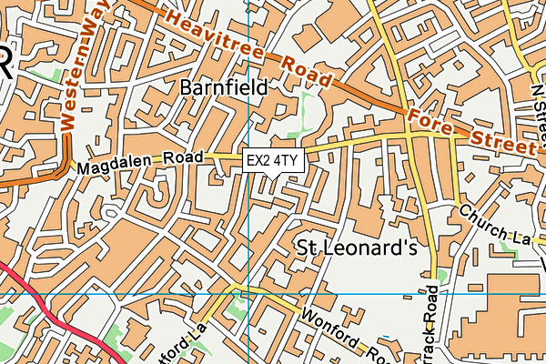 EX2 4TY map - OS VectorMap District (Ordnance Survey)