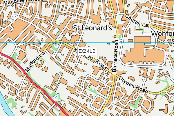 EX2 4UD map - OS VectorMap District (Ordnance Survey)