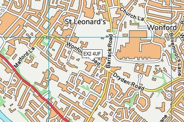 EX2 4UF map - OS VectorMap District (Ordnance Survey)