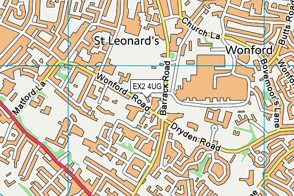 EX2 4UG map - OS VectorMap District (Ordnance Survey)