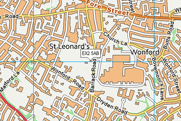 EX2 5AB map - OS VectorMap District (Ordnance Survey)