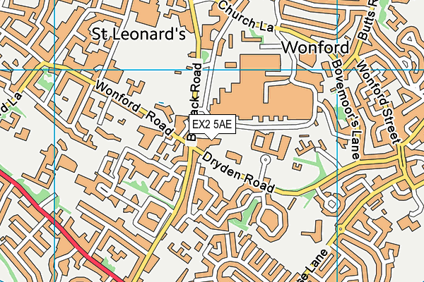 EX2 5AE map - OS VectorMap District (Ordnance Survey)