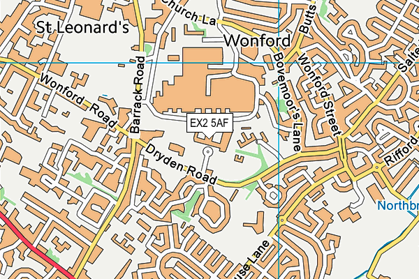 EX2 5AF map - OS VectorMap District (Ordnance Survey)