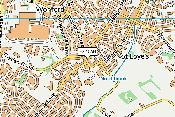 EX2 5AH map - OS VectorMap District (Ordnance Survey)