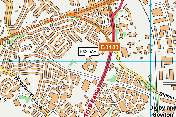EX2 5AP map - OS VectorMap District (Ordnance Survey)