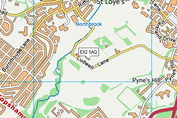 Wonford Playing Fields map (EX2 5AQ) - OS VectorMap District (Ordnance Survey)