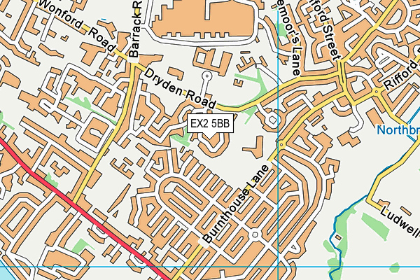 EX2 5BB map - OS VectorMap District (Ordnance Survey)