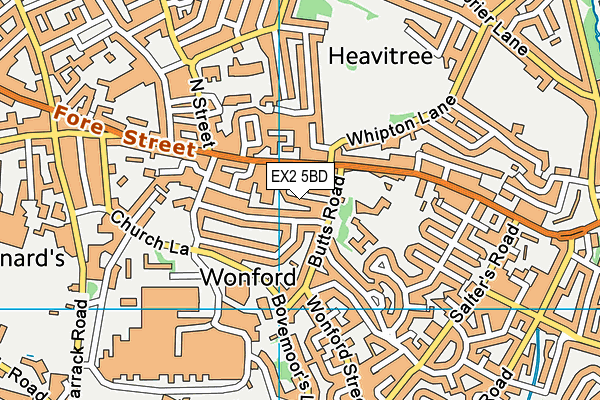 EX2 5BD map - OS VectorMap District (Ordnance Survey)