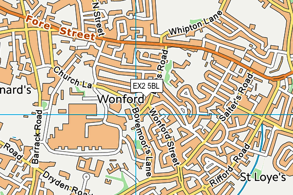 EX2 5BL map - OS VectorMap District (Ordnance Survey)