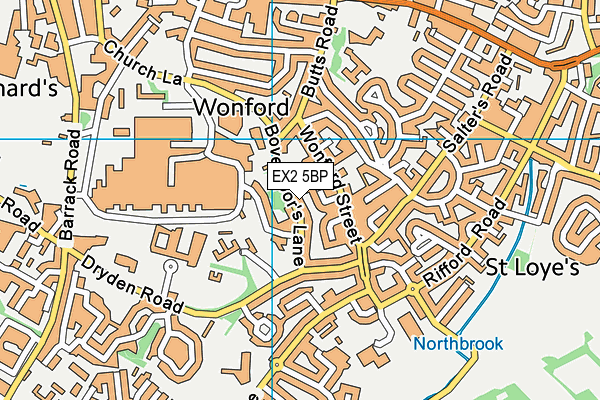 EX2 5BP map - OS VectorMap District (Ordnance Survey)