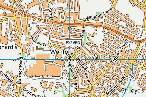 EX2 5BQ map - OS VectorMap District (Ordnance Survey)