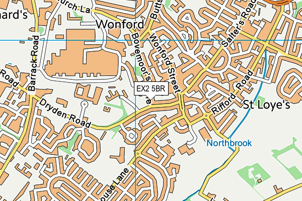 EX2 5BR map - OS VectorMap District (Ordnance Survey)