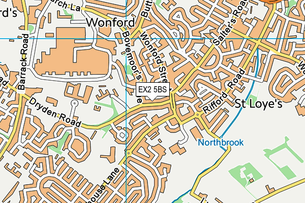 EX2 5BS map - OS VectorMap District (Ordnance Survey)