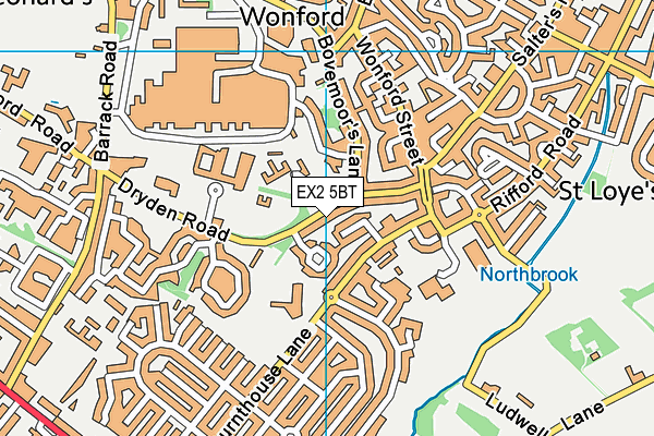 EX2 5BT map - OS VectorMap District (Ordnance Survey)