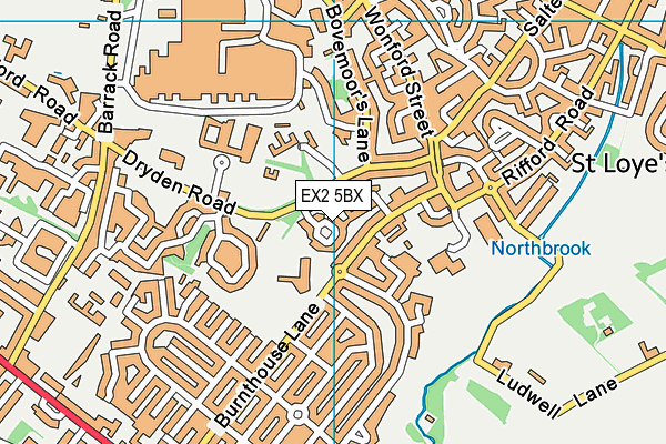 EX2 5BX map - OS VectorMap District (Ordnance Survey)