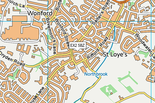 EX2 5BZ map - OS VectorMap District (Ordnance Survey)