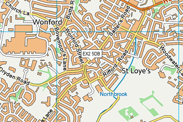 EX2 5DB map - OS VectorMap District (Ordnance Survey)