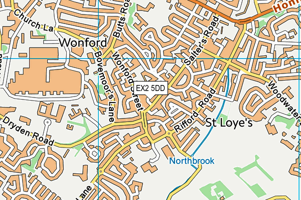 EX2 5DD map - OS VectorMap District (Ordnance Survey)