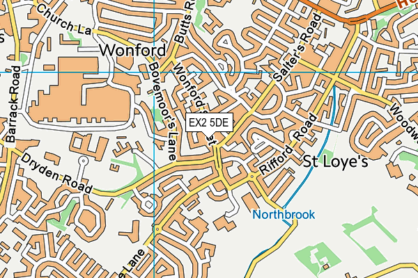 EX2 5DE map - OS VectorMap District (Ordnance Survey)