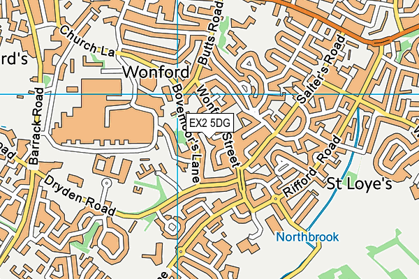 EX2 5DG map - OS VectorMap District (Ordnance Survey)