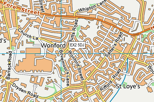 EX2 5DJ map - OS VectorMap District (Ordnance Survey)