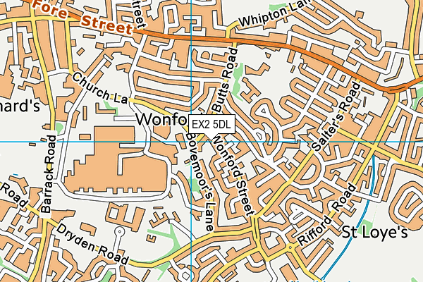 EX2 5DL map - OS VectorMap District (Ordnance Survey)