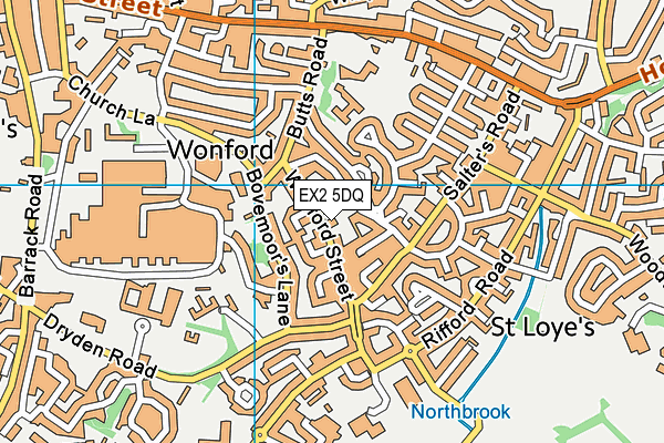 EX2 5DQ map - OS VectorMap District (Ordnance Survey)