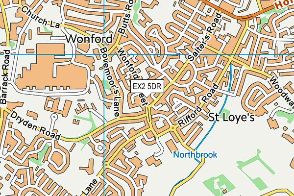 EX2 5DR map - OS VectorMap District (Ordnance Survey)