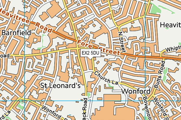 EX2 5DU map - OS VectorMap District (Ordnance Survey)