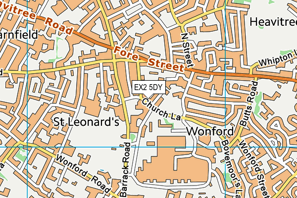 EX2 5DY map - OS VectorMap District (Ordnance Survey)