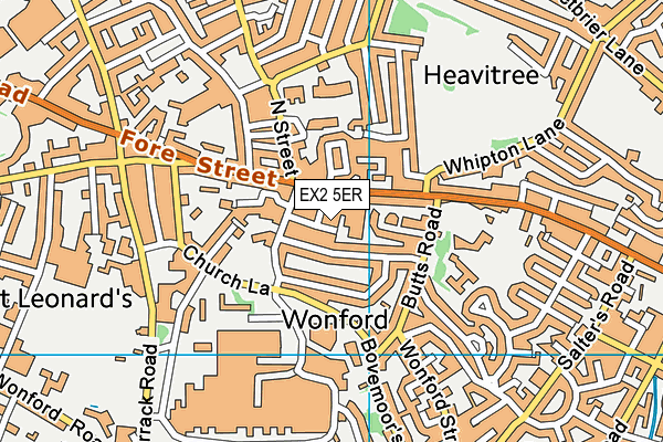 EX2 5ER map - OS VectorMap District (Ordnance Survey)