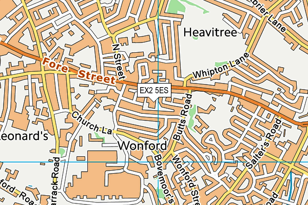 EX2 5ES map - OS VectorMap District (Ordnance Survey)