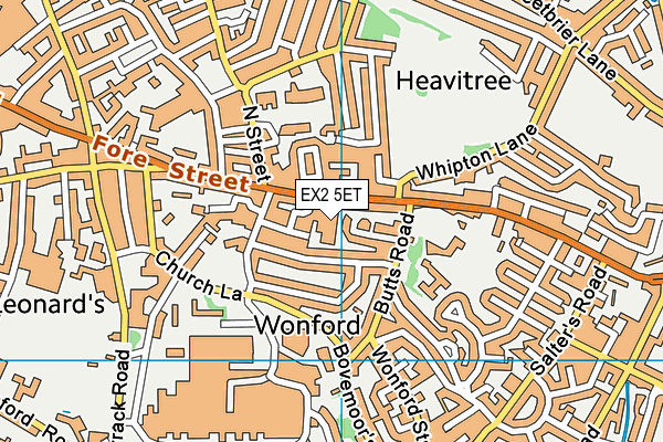 EX2 5ET map - OS VectorMap District (Ordnance Survey)