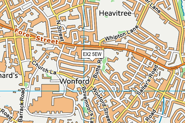 EX2 5EW map - OS VectorMap District (Ordnance Survey)