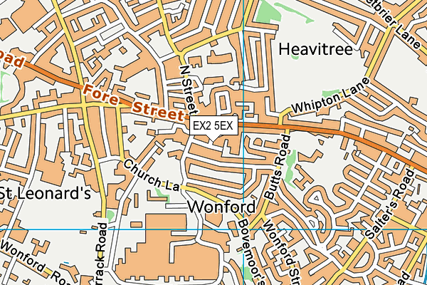 EX2 5EX map - OS VectorMap District (Ordnance Survey)